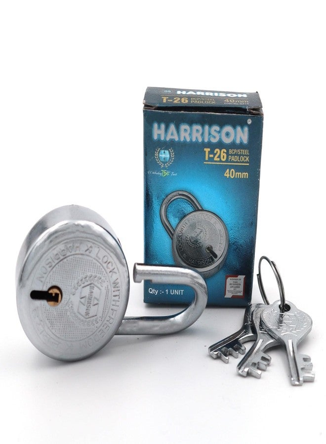 Harrison Padlocks/Round Padlock 40mm 5 Lever with 3 Keys T-26-0272 Pack of 4/Padlock, Padlocks, Locks for Home, Locks for Main Door, gate Lock - Image 4
